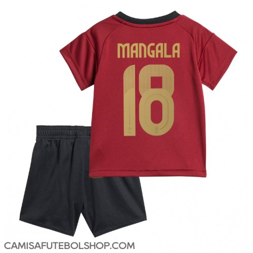 Camisa de time de futebol Bélgica Orel Mangala #18 Replicas 1º Equipamento Infantil Europeu 2024 Manga Curta (+ Calças curtas)